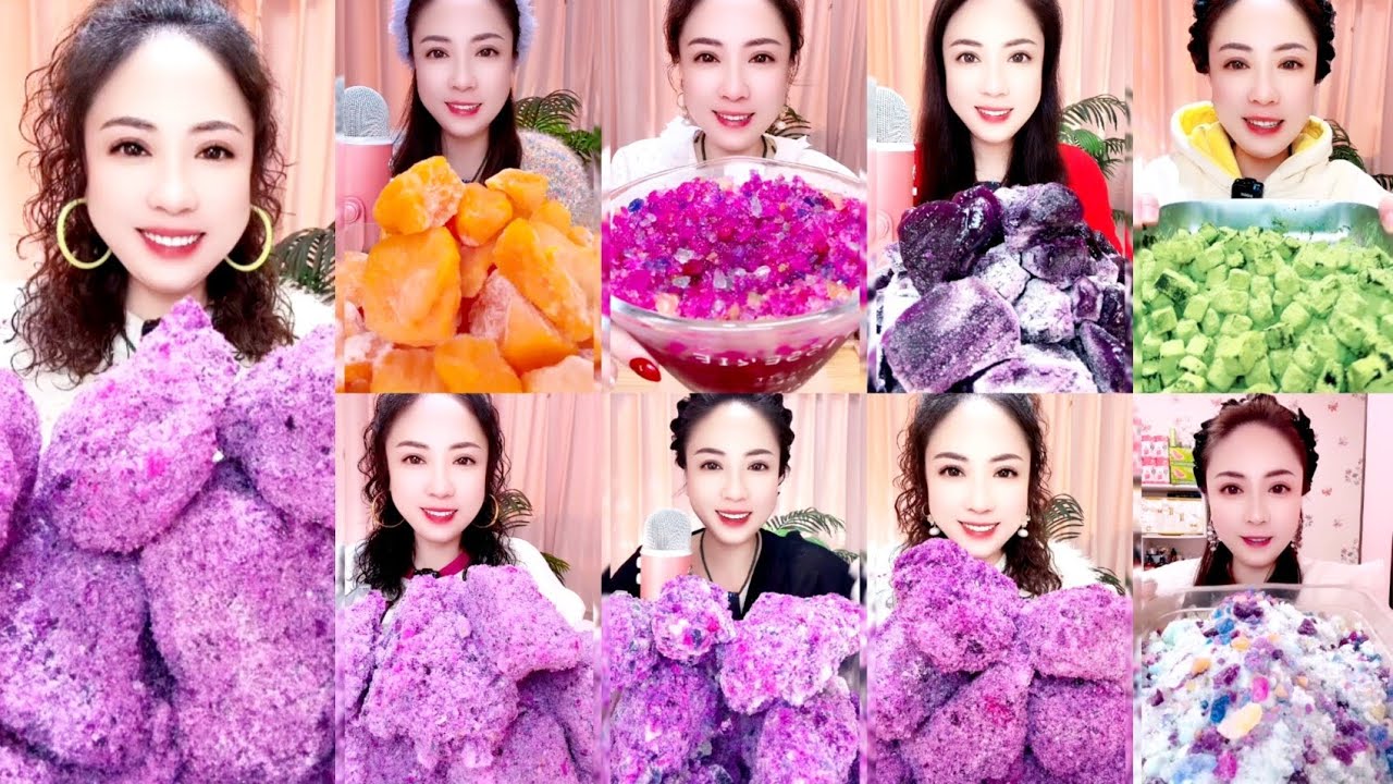 ASMR ICE EATING | LATEST ICE | COLOURFUL ICE | DIFFERENT FORMS | CRUNCHY ICE | AJING ICE EATING