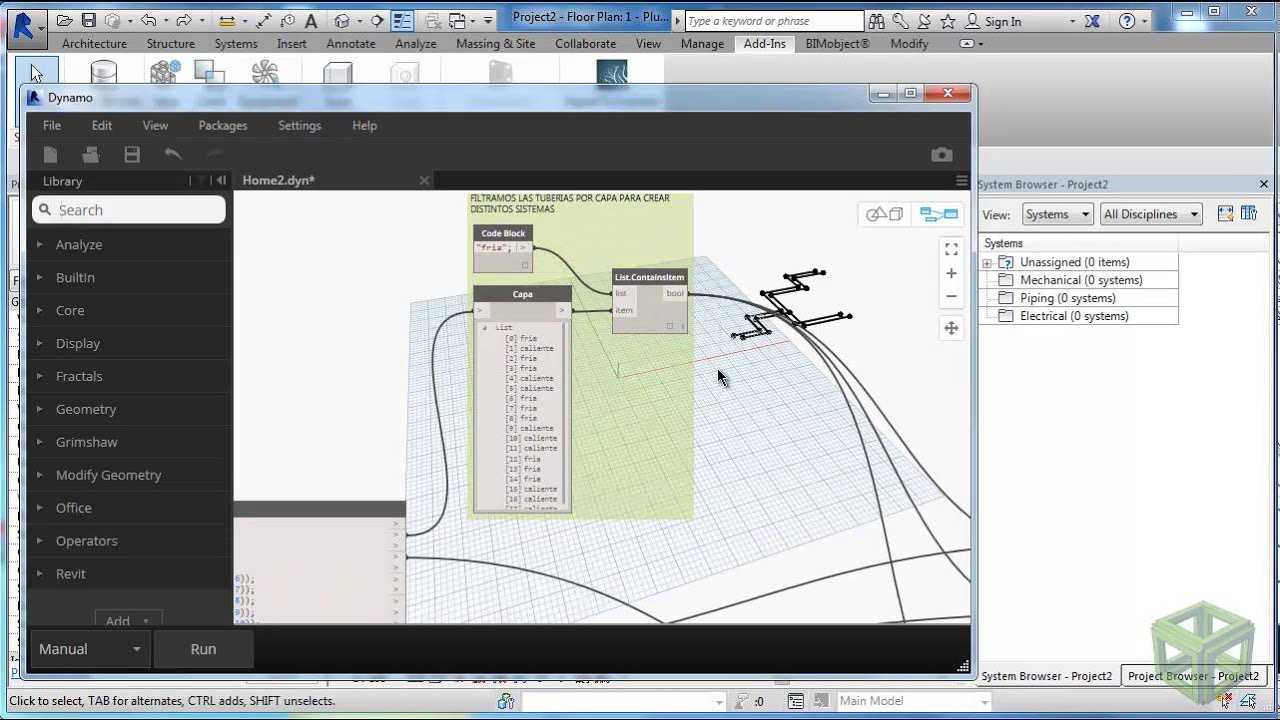 Pipes from AutoCAD to RevitMEP with Dynamo