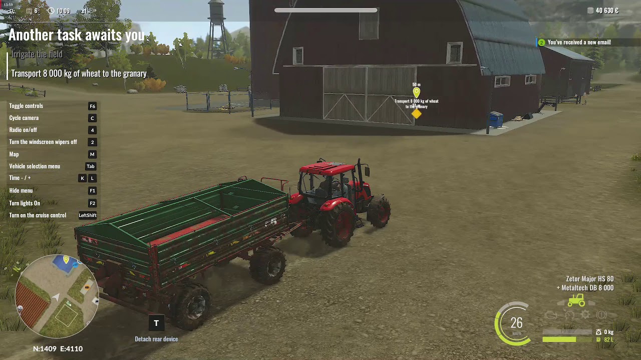Transport 8 000 kg of wheat to the granary in Pure Farming 2018   17 637 lbs imperial