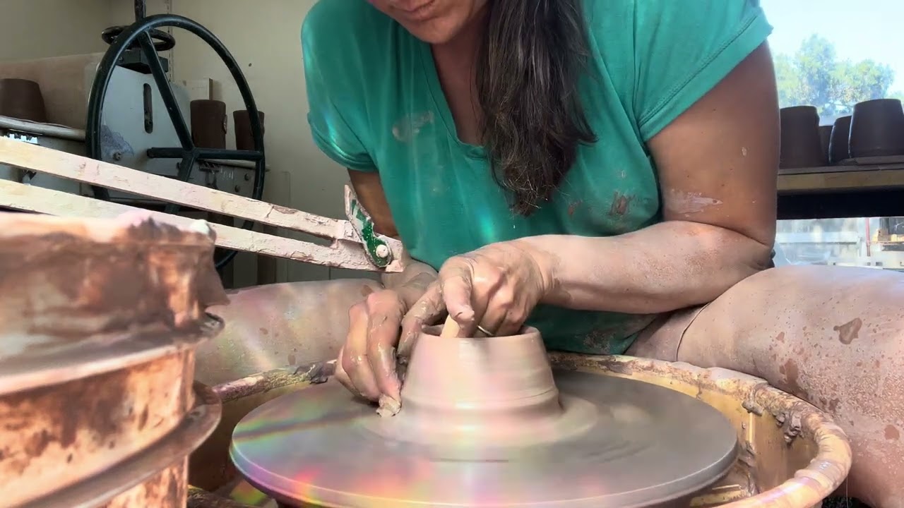 How I throw a mug on the wheel - unedited, asmr pottery studio