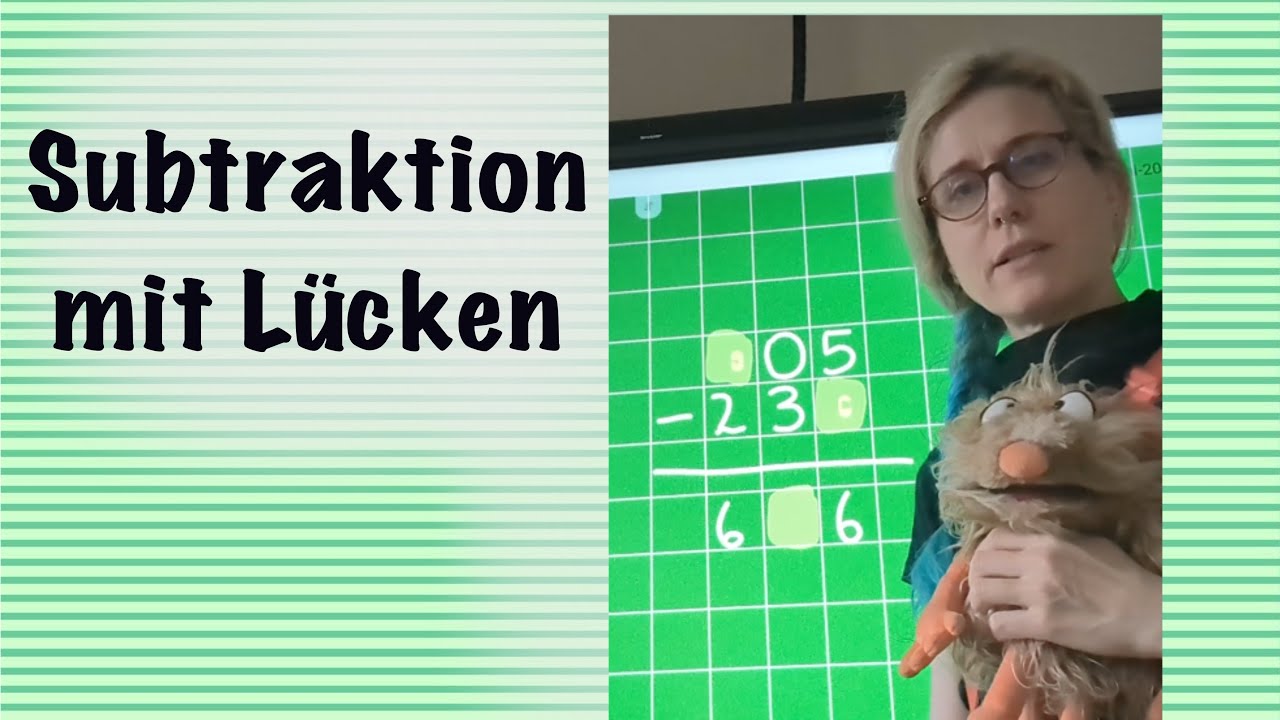 Subtraktion mit Lücken (Leerstellen) mit Kontrolle