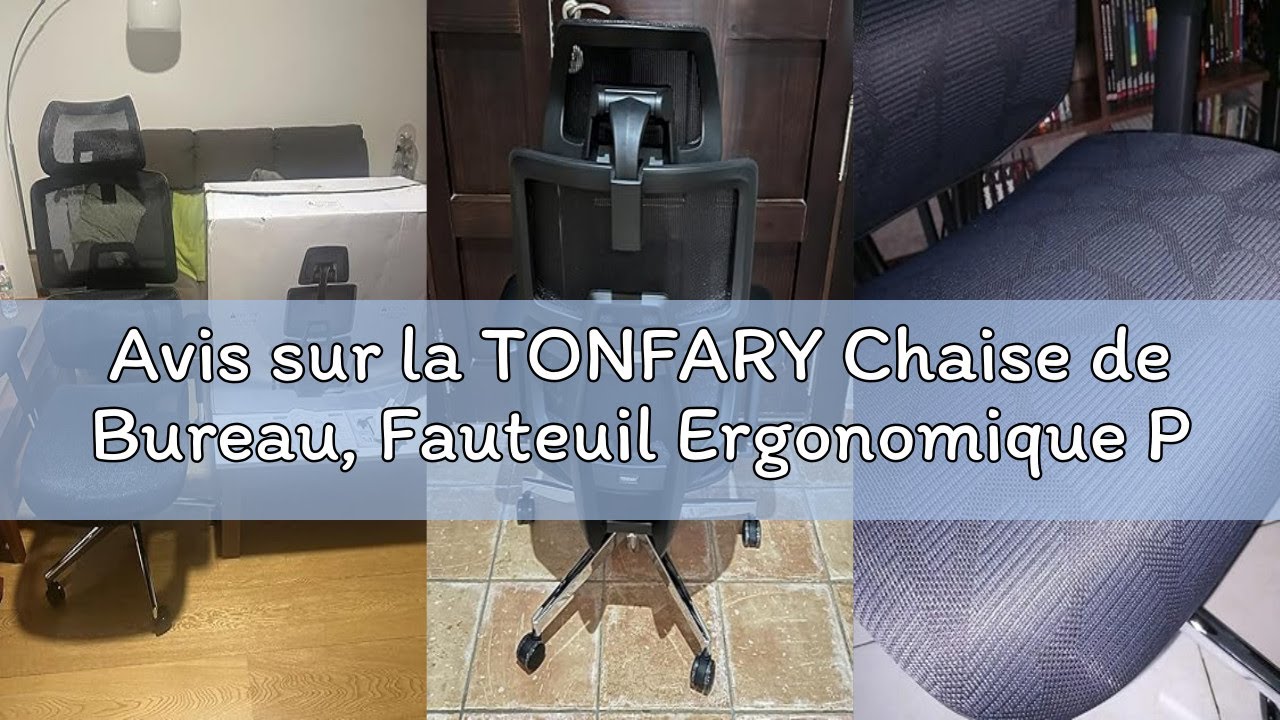 Avis sur la TONFARY Chaise de Bureau, Fauteuil Ergonomique Professionnel - Dossier Mesh Respirant, I