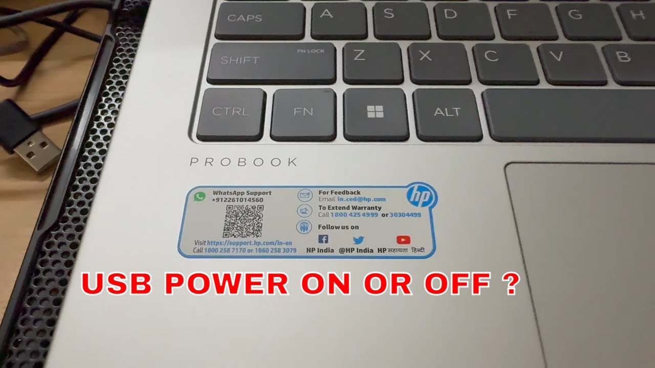 HP ProBook USB Power is On If Shut Down Your Laptop? or Off in Sleep mode Boot menu Bios setup?