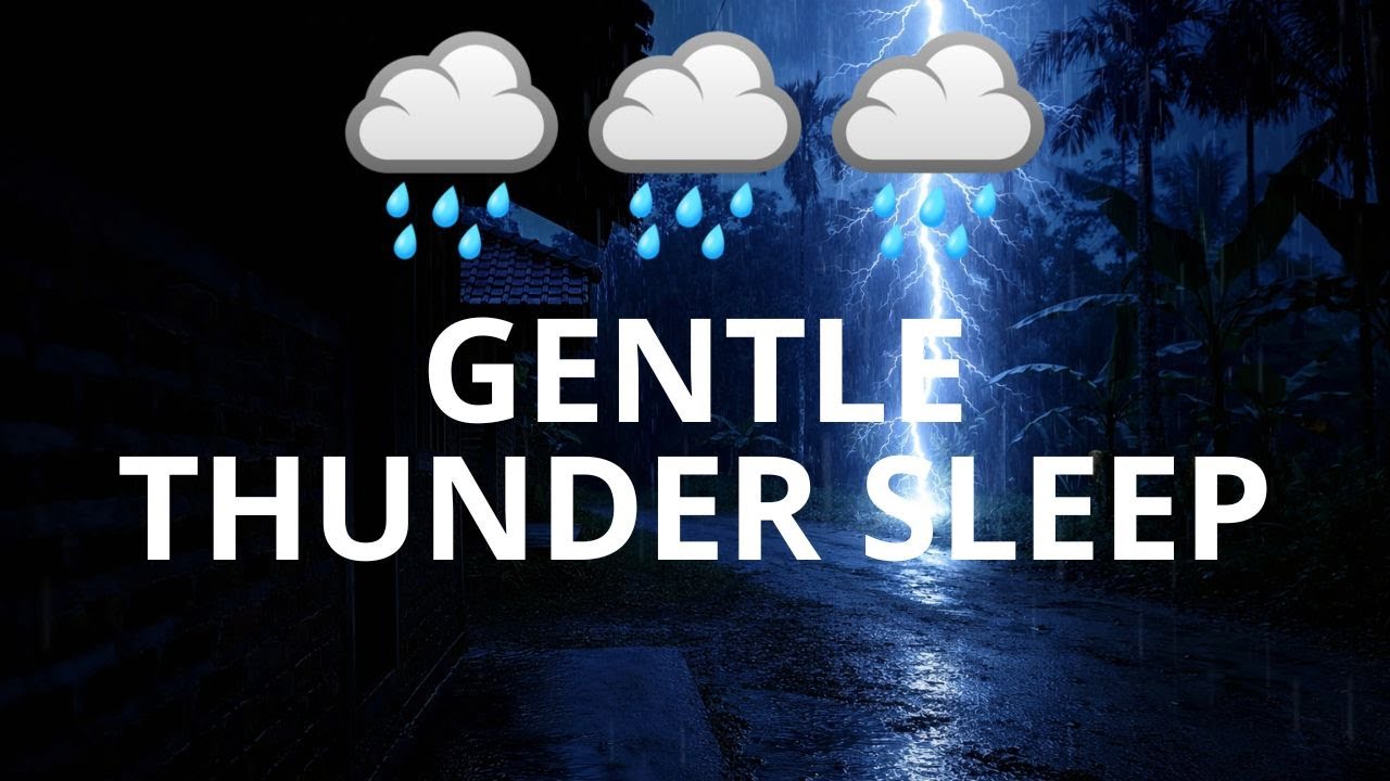 Gentle Thunder & Rain in a Quiet Countryside Night &ndash; Relaxing Sleep Sounds