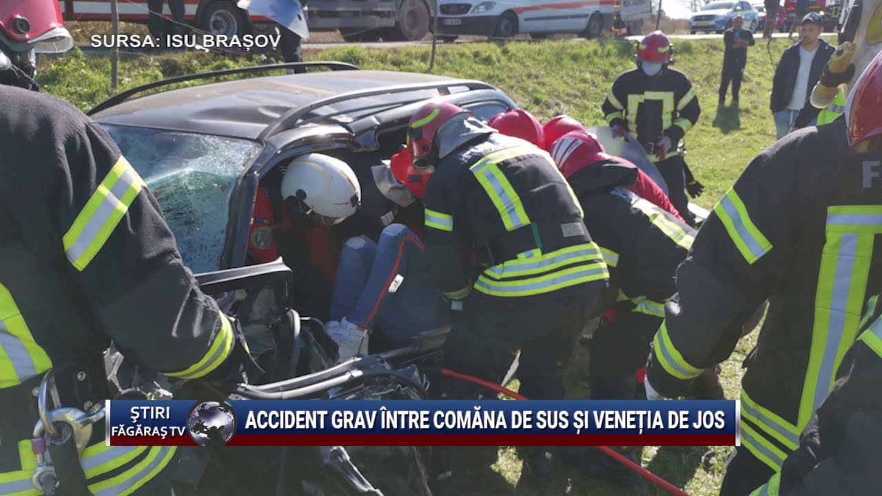 Accident grav intre Comana de Sus si Venetia de Jos