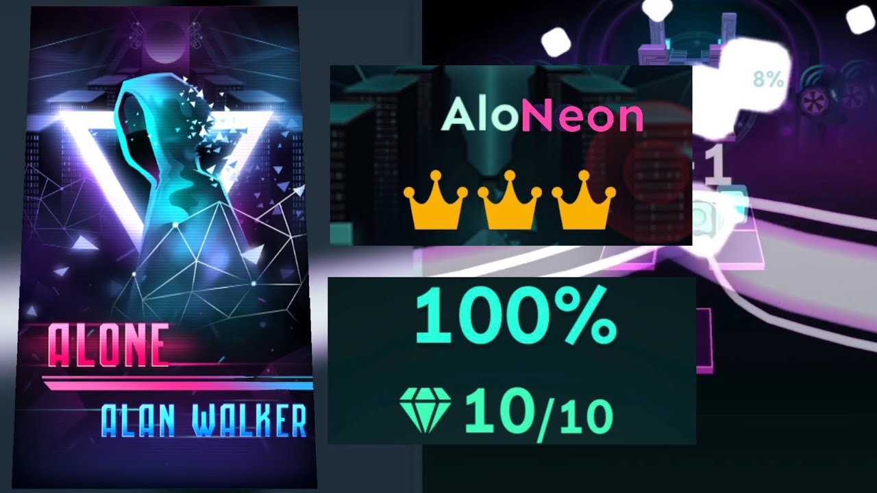 Rolling Sky Alone-Alan Walker | Alone-on ft. Instrument & Acapella