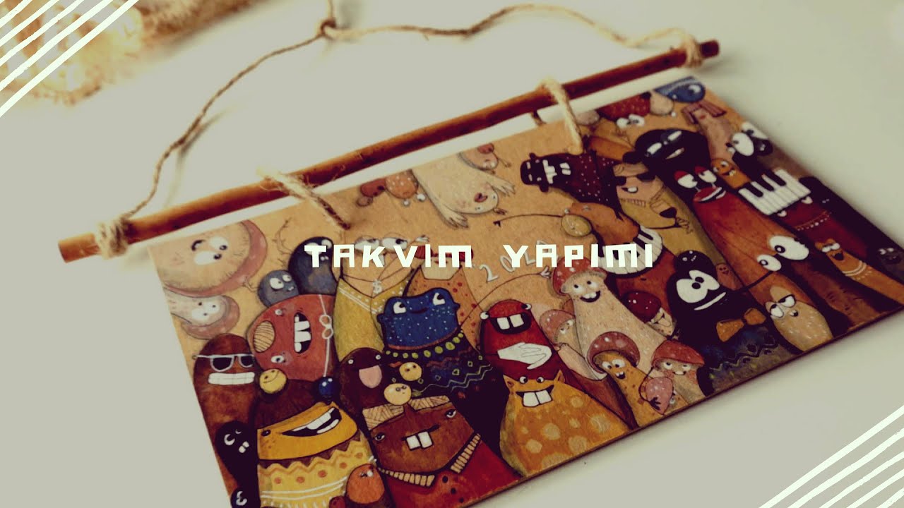 Canavarli 2020 Takvimi Yapimi DiY New Year Calendar