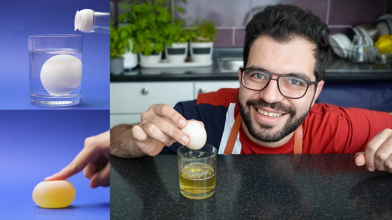 تجربة ازالة لون قشر البيضة | شيف شاهين | Removing the color of an egg’s shell experiment