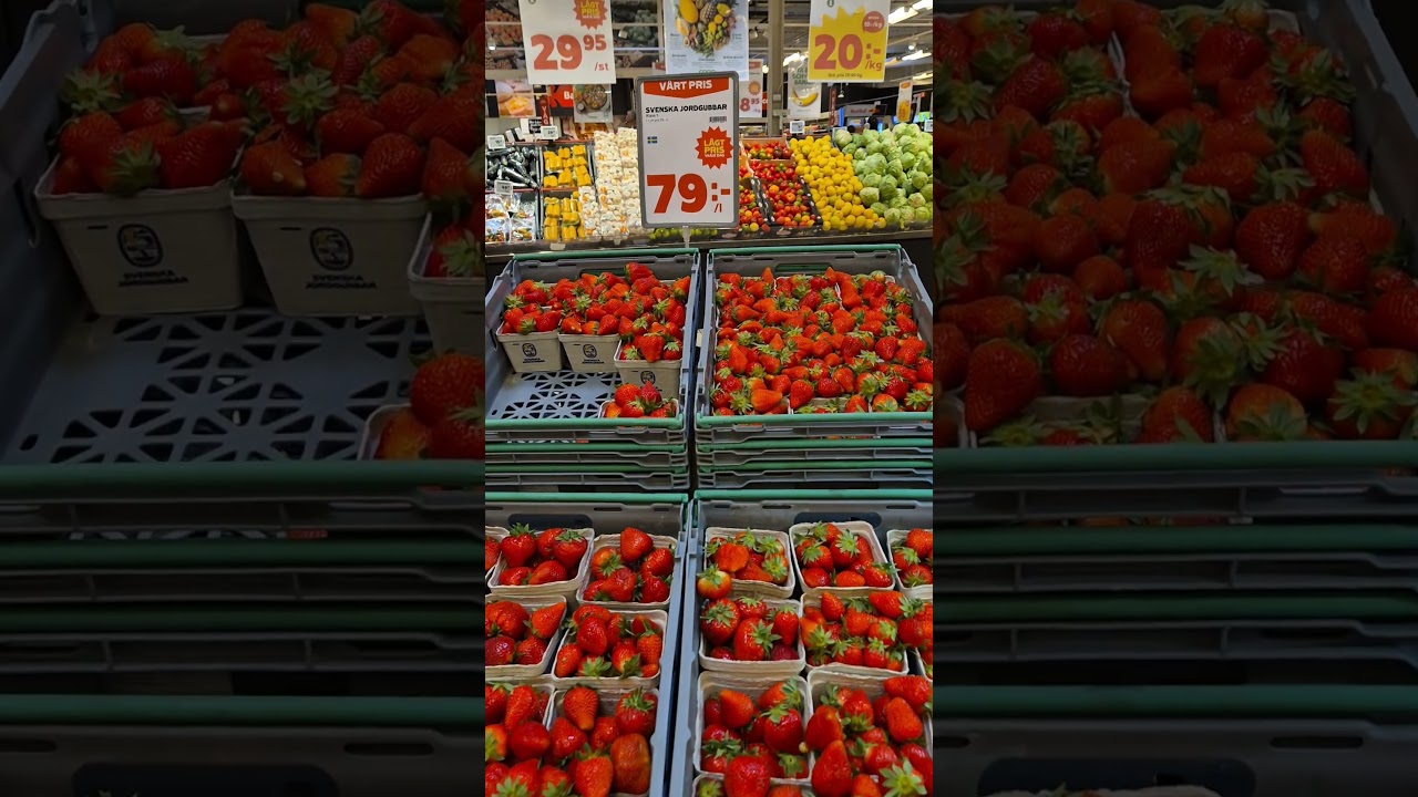 Сезон клубники начался #швеция #клубника #цены #магазин #sweden #strawberry #berry #shopping #price