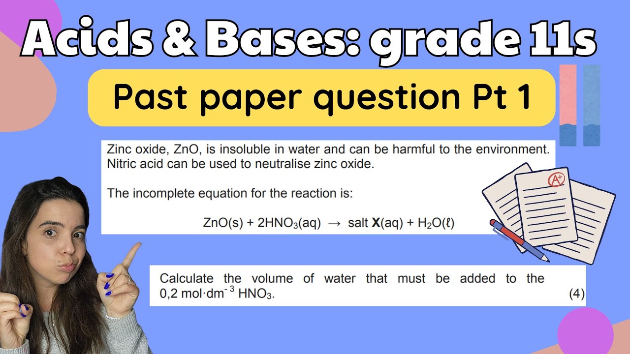 Acids and Bases Grade 11 Past paper exam question PART 1
