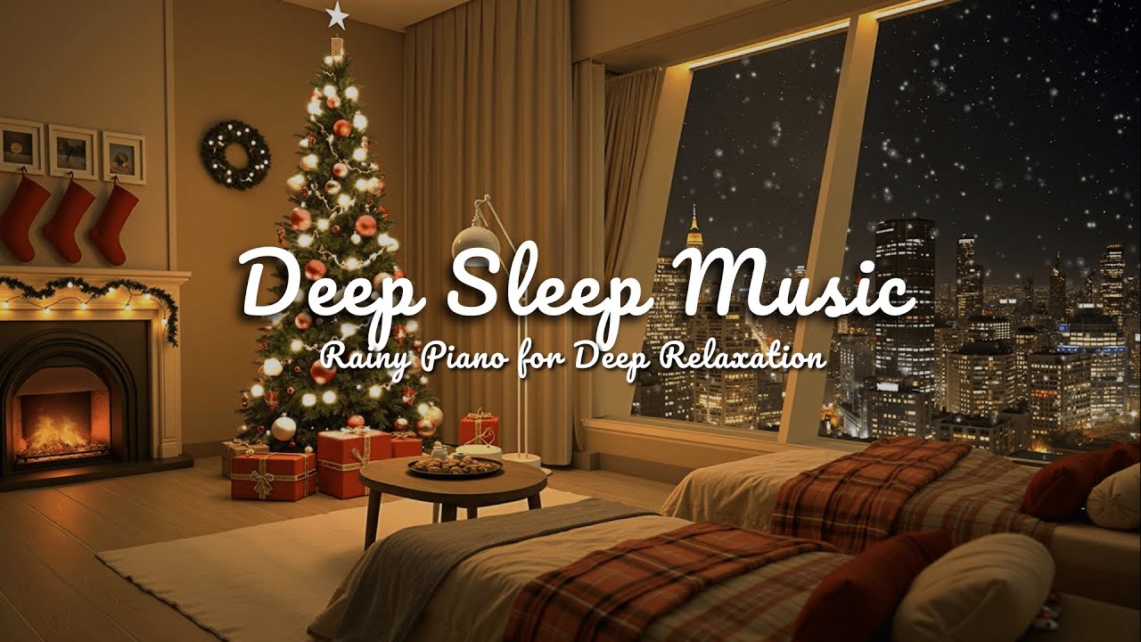 Night Rain Whisper Over Lights 🌙 | Relaxing Piano Atmosphere