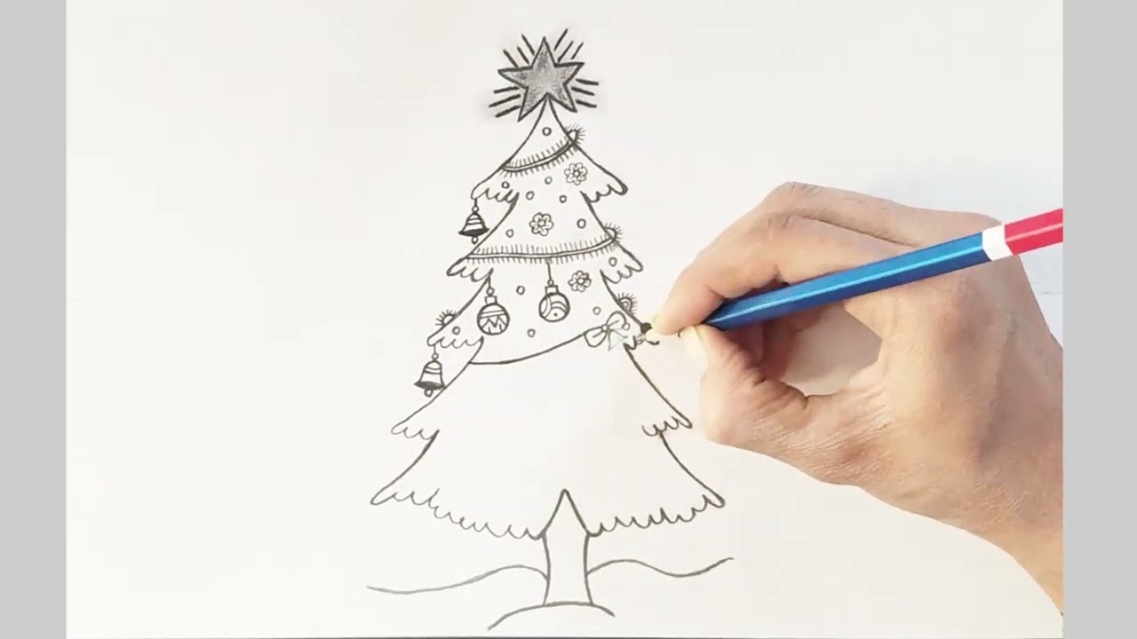 #viral #trending || christmas tree🎄drawing || #pencildrawing #easydrawing 