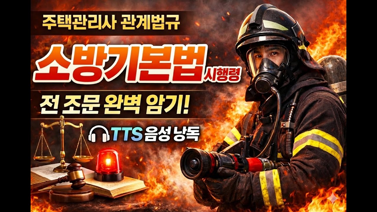 [주택관리사 관계법규] 소방기본법 시행령 전 조문 낭독 | 시행 2025.6.21 반영 🎧 TTS 반복청취·배속암기