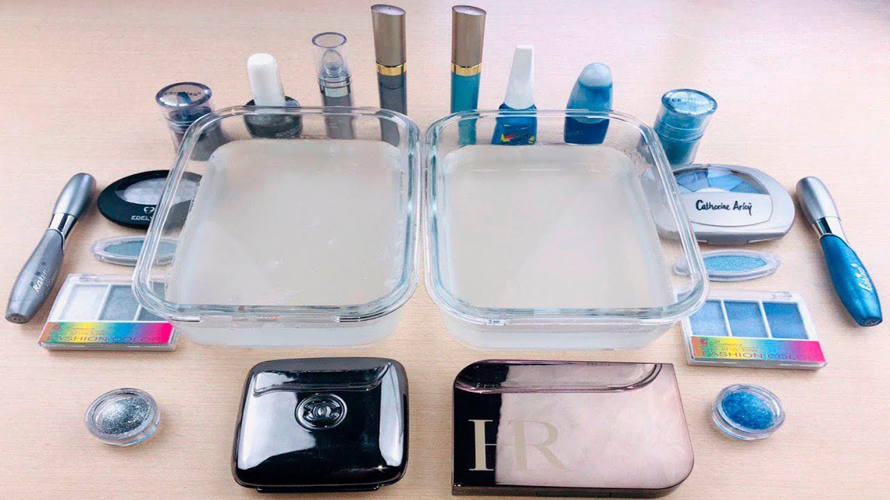 Grey  vs Blue ! Mixing Makeup Eyeshadow Into Slime ! Satisfying Slime Video ! LIKE EVA