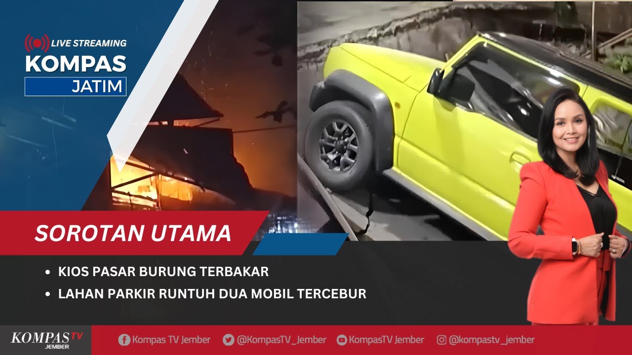 Kebakaran Pasar Burung, Detik-Detik Lahan Parkir Ambles di Surabaya | KOMPAS JATIM