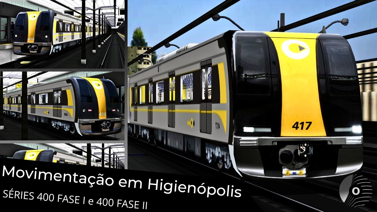 OpenBVE - MOVIMENTAÇÃO DE TRENS SÉRIE 400 em HIGIENÓPOLIS-MACKENZIE! Linha 4 Amarela