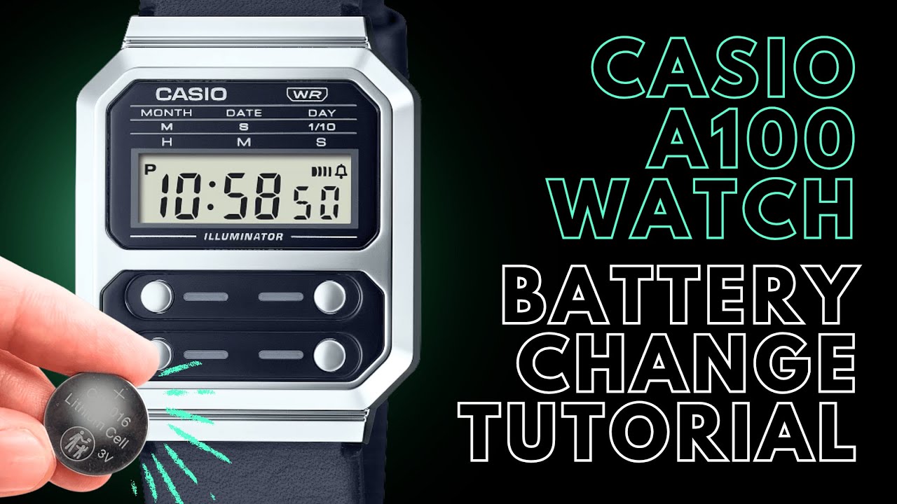 Замена батареи в часах Casio A100WE