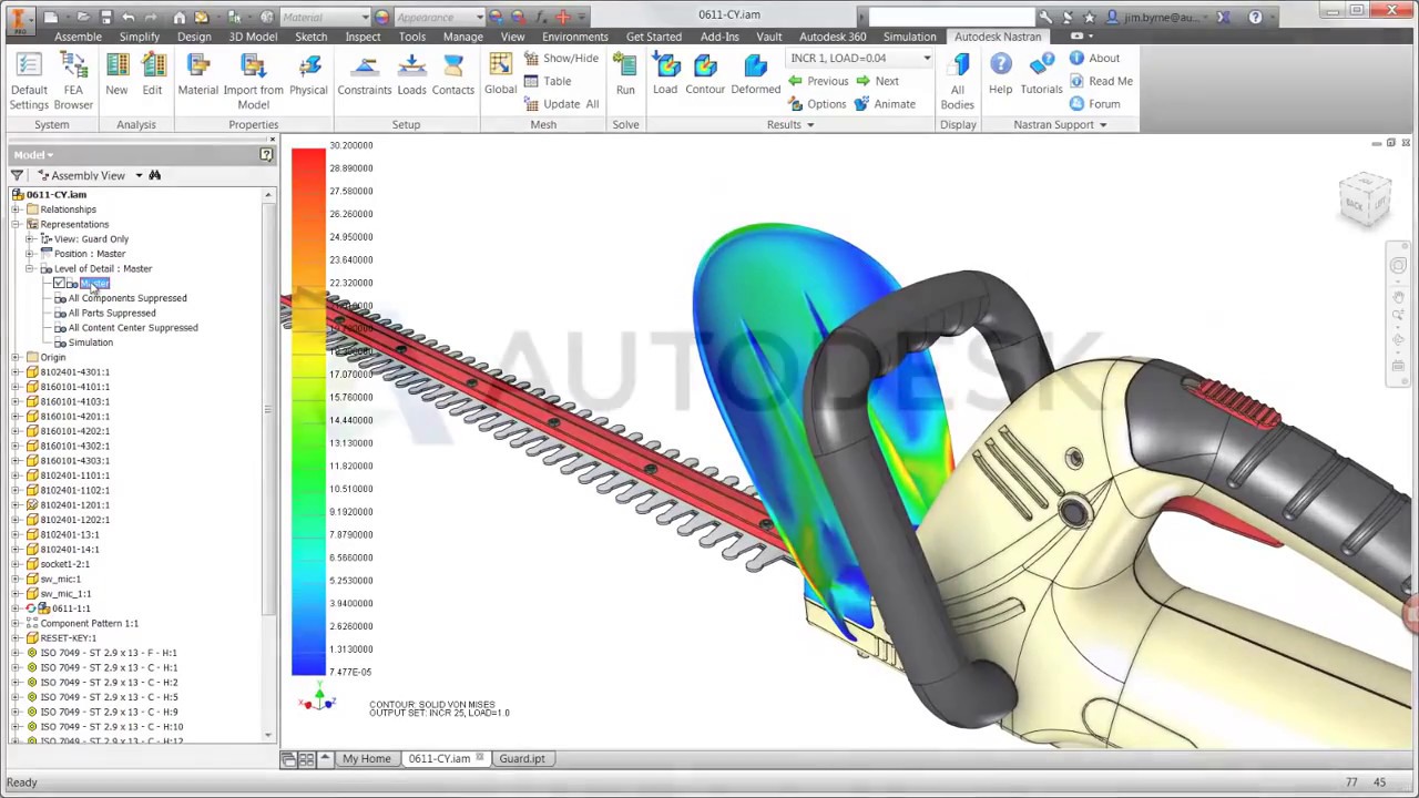 Нелинейный статический расчет на прочность в Autodesk Nastran In-CAD