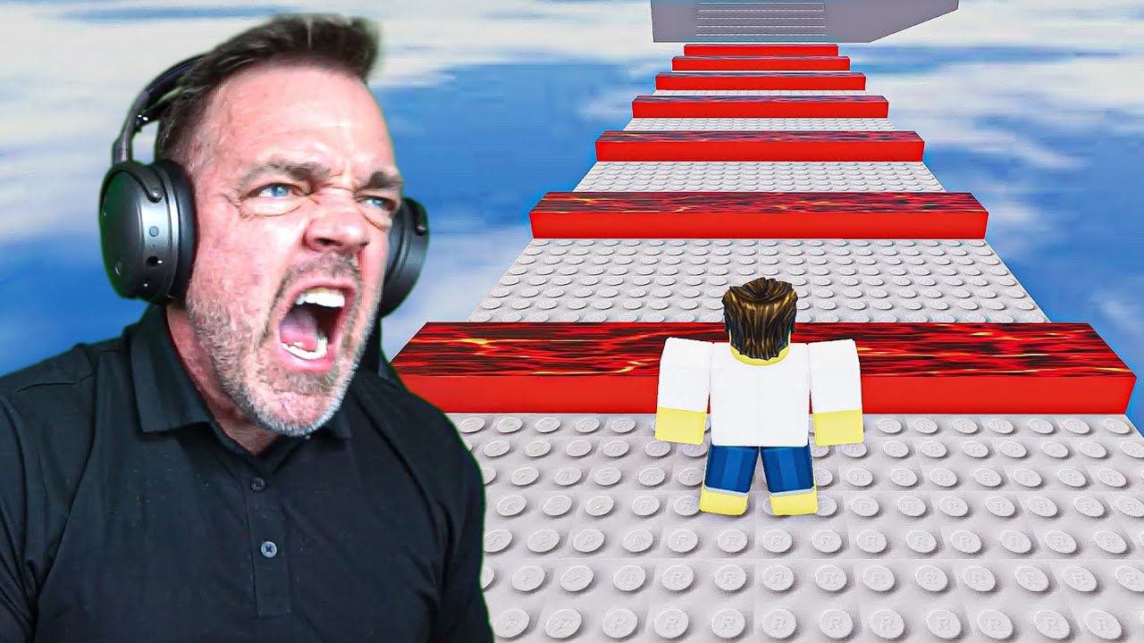 my DAD plays the HARDEST roblox game..