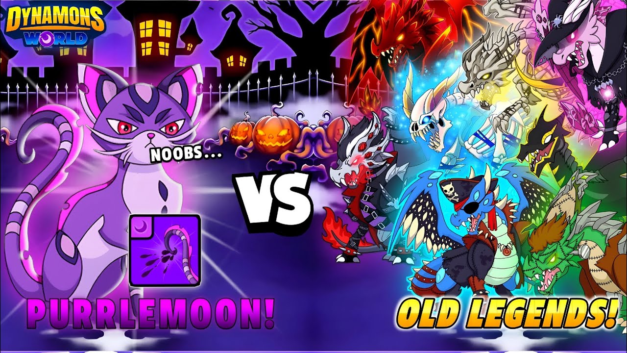 PURRLEMOON VS ALL LEGENDARY BATTLE IN DYNAMONS WORLD|||😡🙂 #pokemons #dynamonsworld