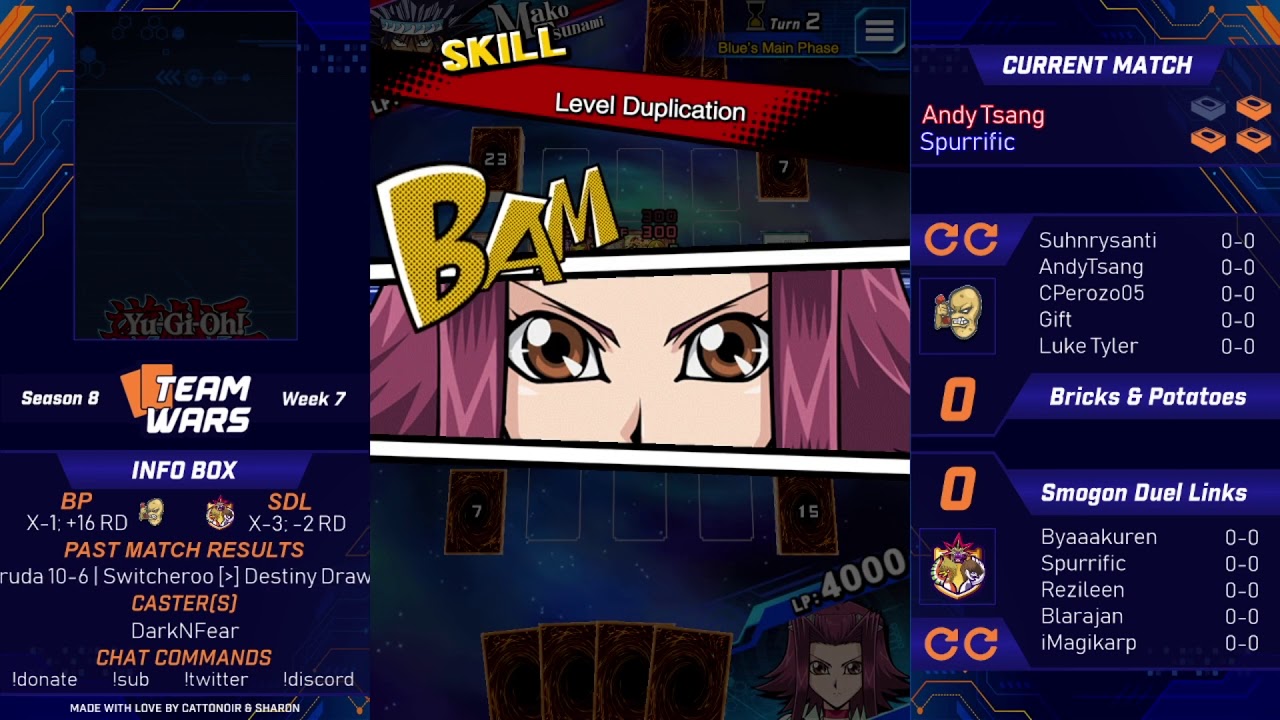 Team Wars | S8 | Week 7 | Bricks & Potatoes vs Smogon Duel Links | Caster: DrkNFear