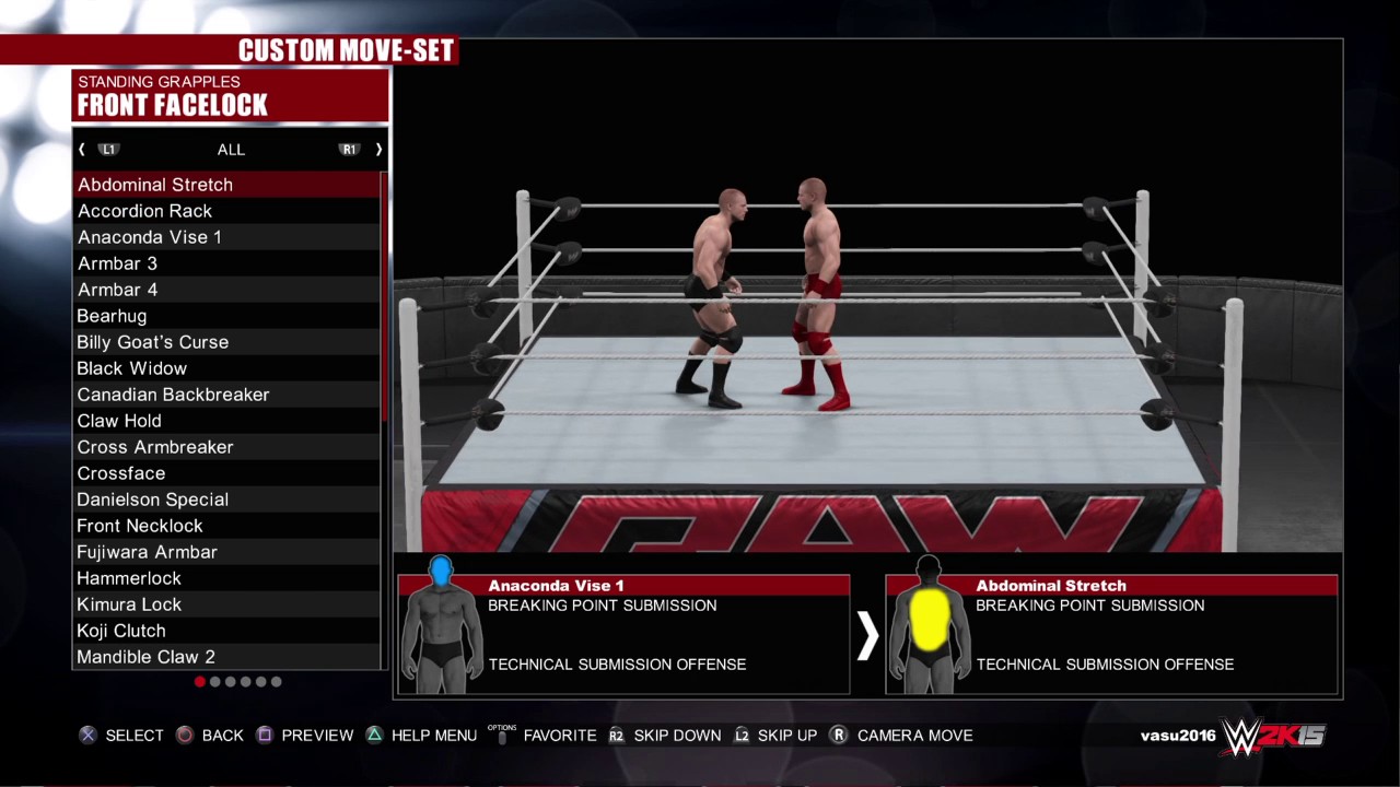 WWE 2K15 ps4 best custom move set