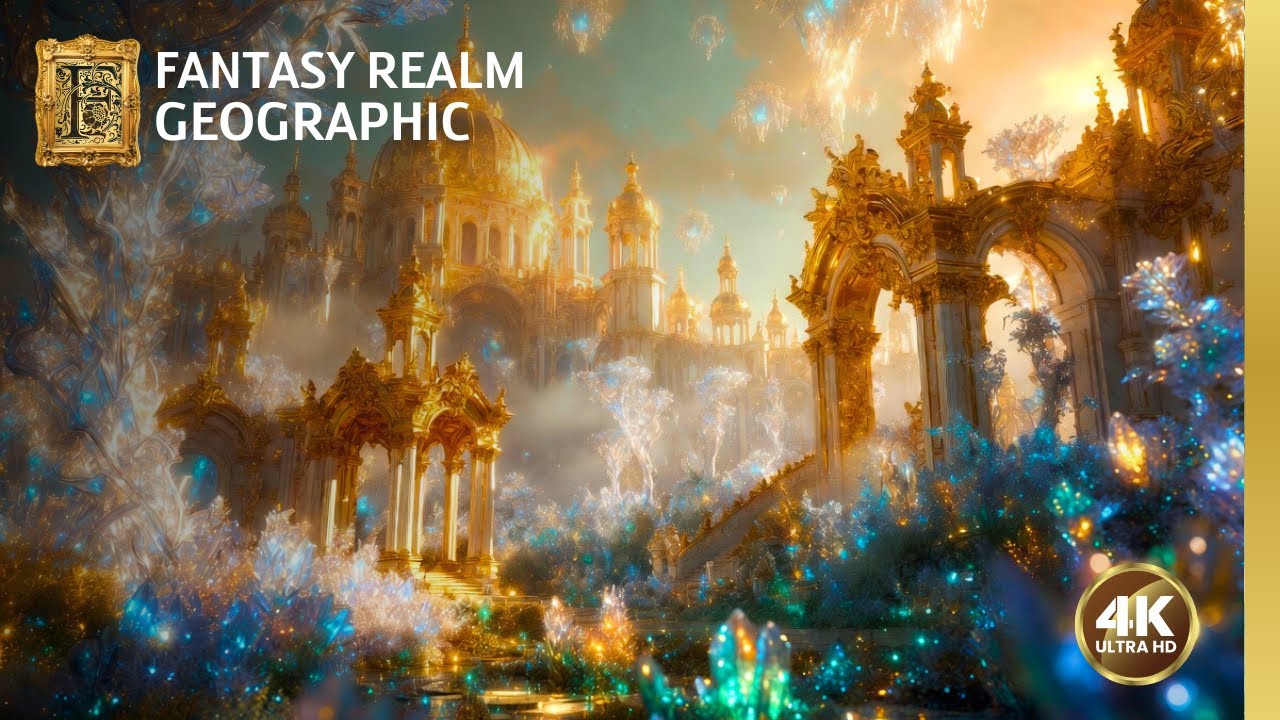 🏰✨ Golden Realms & Crystal Flowers of a Thousand Colors | 432Hz Relaxing Music | 4K