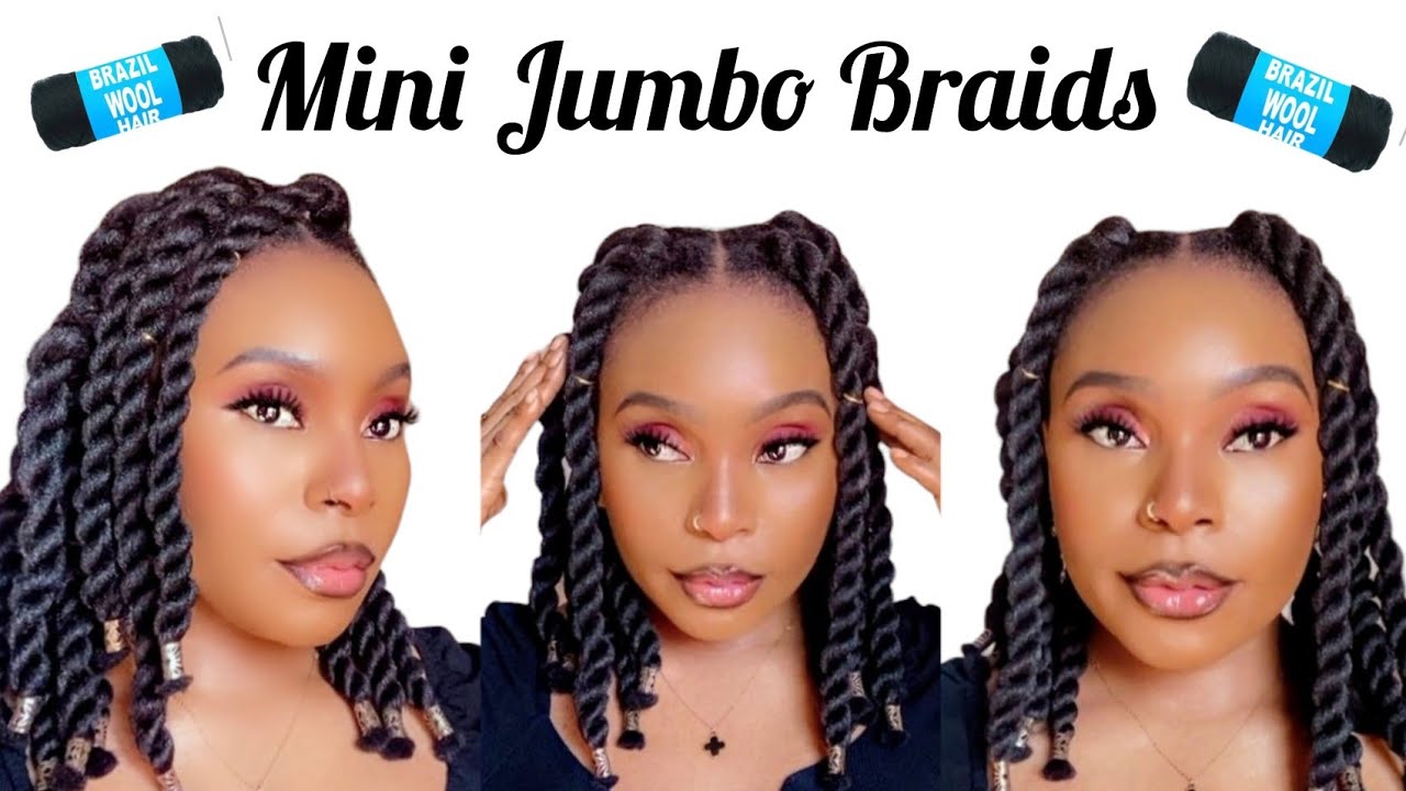 😱 Mini Jumbo Twist Braids Using Brazilian Wool || Genevieve Ezinwa