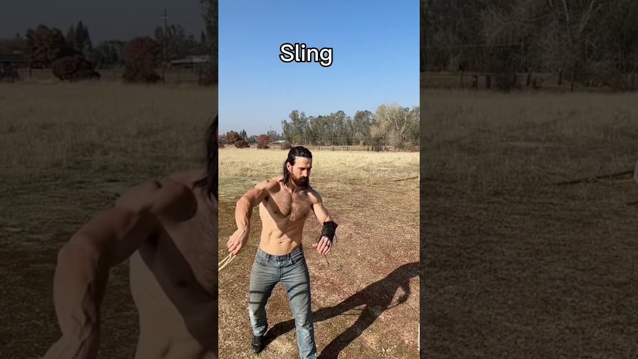 Bow vs sling vs spear #archery #history #dnd #lotr #nerd #viking #sling #shorts #youtubeshorts #lotr