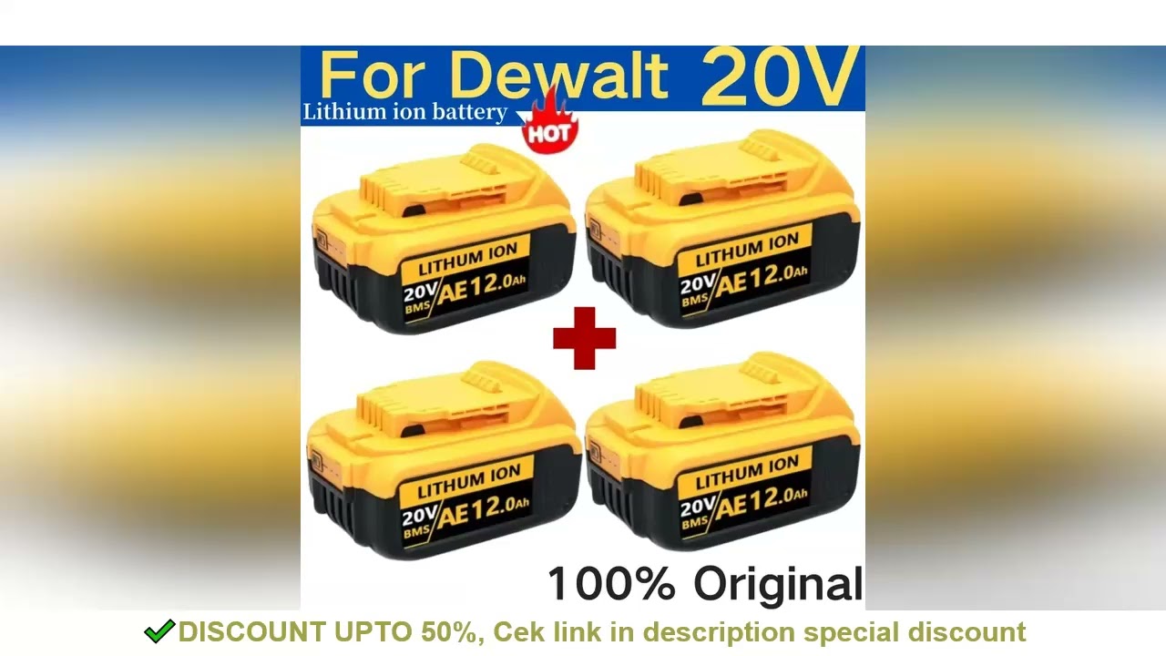 REVIEW New 100% Original 12000mAh 20V for Dewalt Power Tool Battery DCB206 20V 12.0Ah Battery DCB206