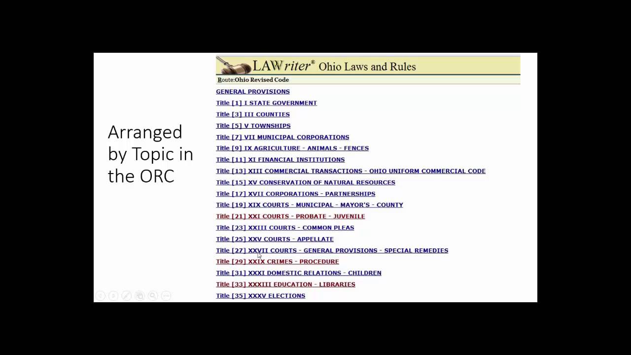 Finding Older Sections of the Ohio Revised Code