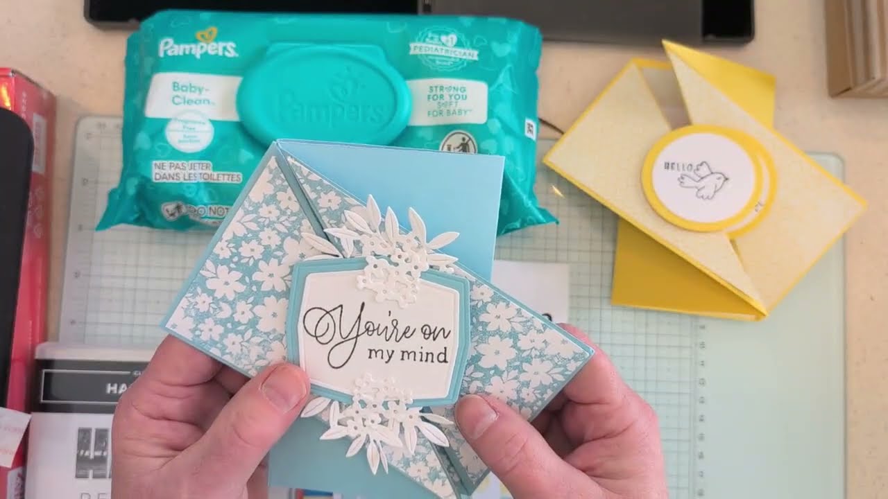 Diagonal Gatefold card - large