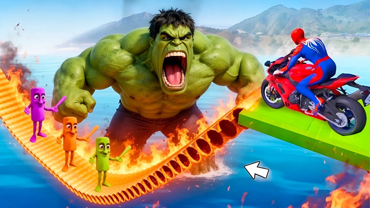 الرجل العنكبوت انقاذ باتRAINBOW SPIDER MAN Rescue iron man vs Superhero funny Game GTA 5 superher