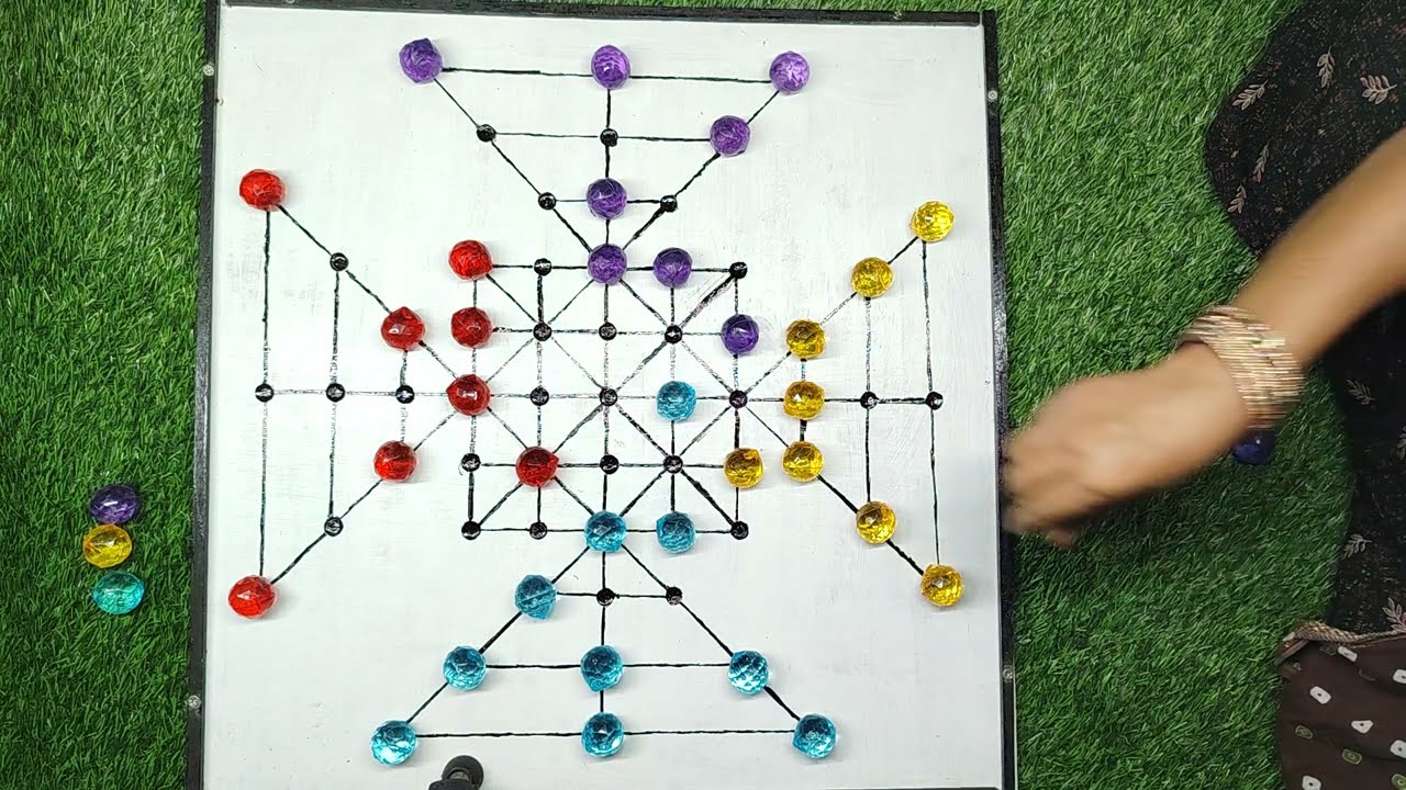 Classic Board Games (Bead 12) - Yellow Vs Violet Vs Red Vs Sky Blue 