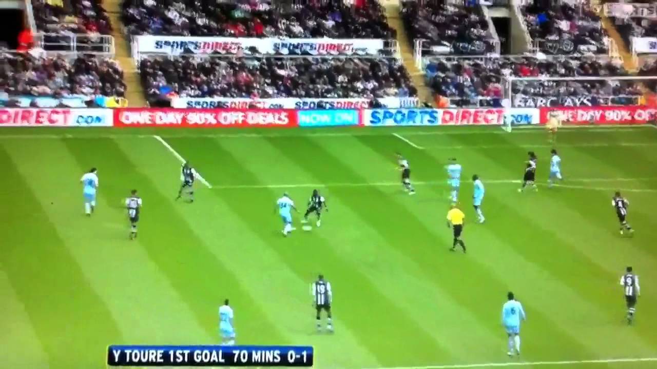 Yaya Toure double goals vs Newcastle