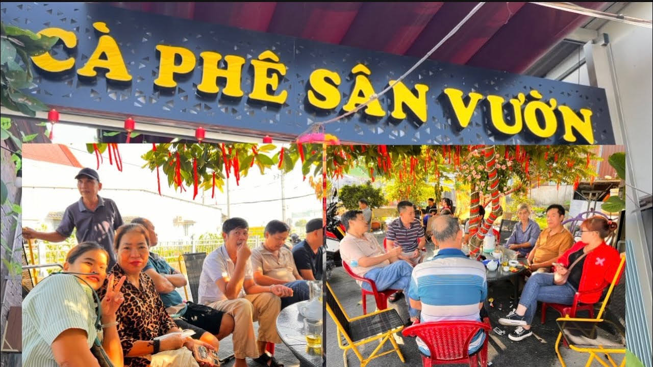 Tưng bừng khai trương Cà phê sân vườn của Hiền  Phúc . Chúc hai em khai trương hồng phát