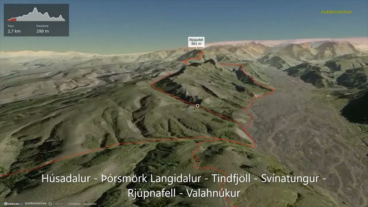 H&uacute;sadalur - &THORN;&oacute;rsm&ouml;rk Langidalur - Tindfj&ouml;ll - Sv&iacute;natungur - Rj&uacute;pnafell &ndash; Valahn&uacute;kur ∆ hiking trails