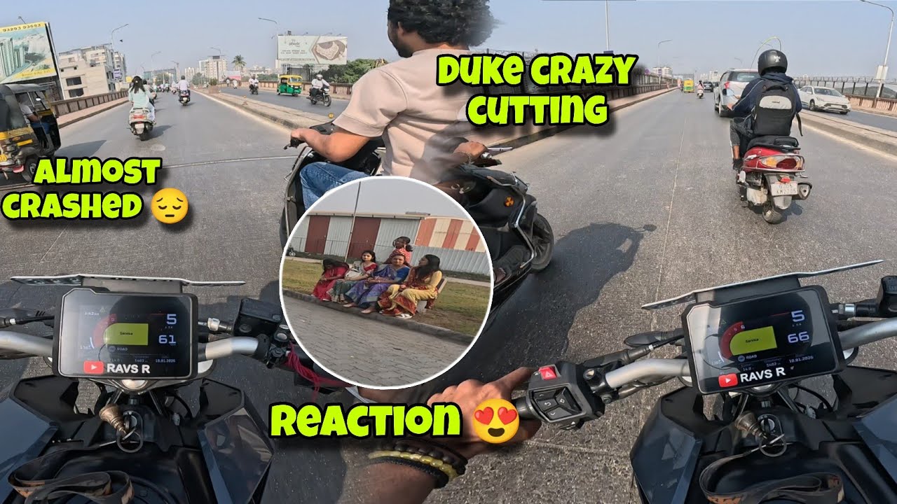 Crazy duke cutting on city ride😱😓||duke 200 almost crash in hyper ride🚨 #ravsrock #surat 
