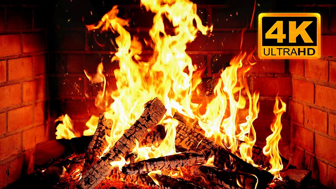 🔥 Cozy Fireplace 4K (12 HOURS). Fireplace with Crackling Fire Sounds. Fireplace Ambience