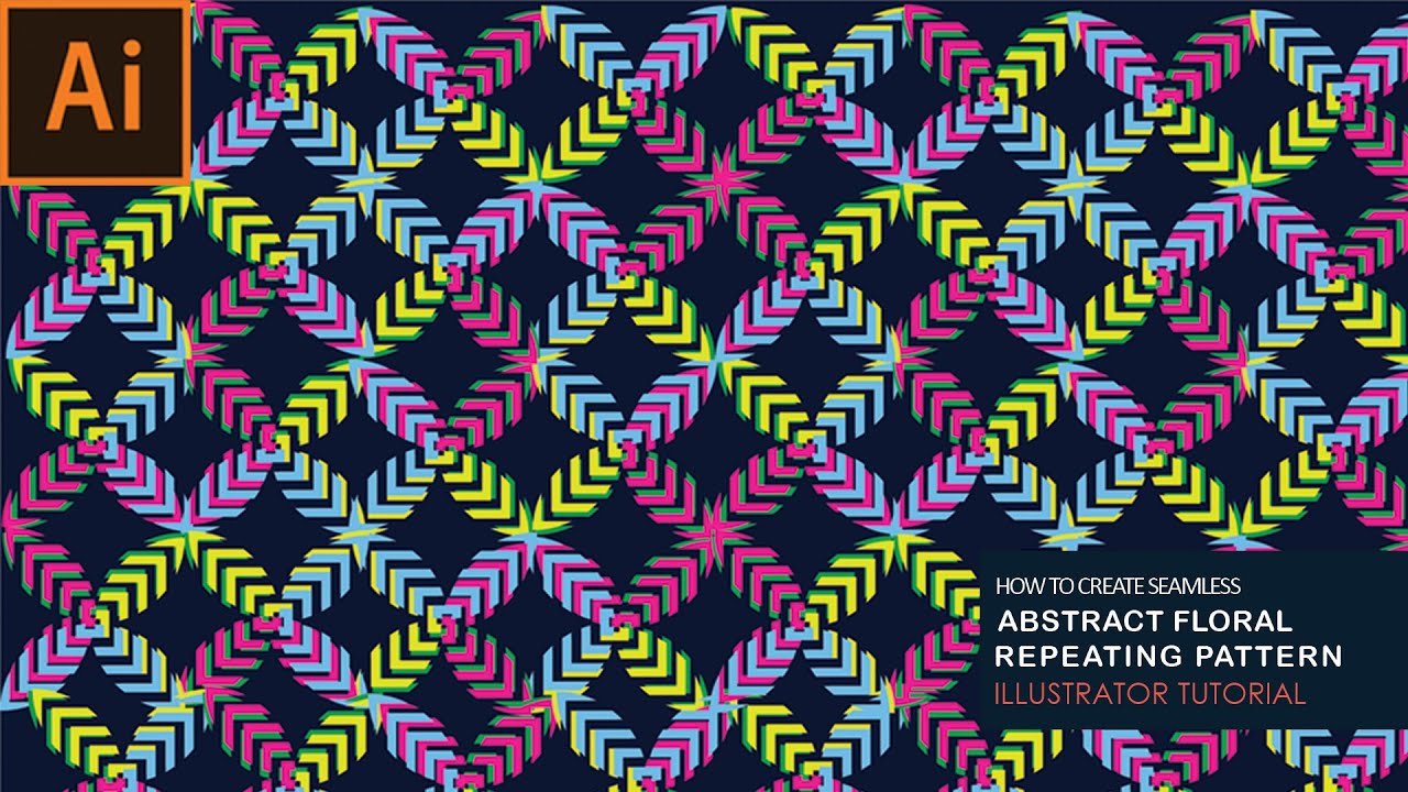How to Create a Seamless Abstract Flower Pattern using Rectangle Tool in Adobe Illustrator