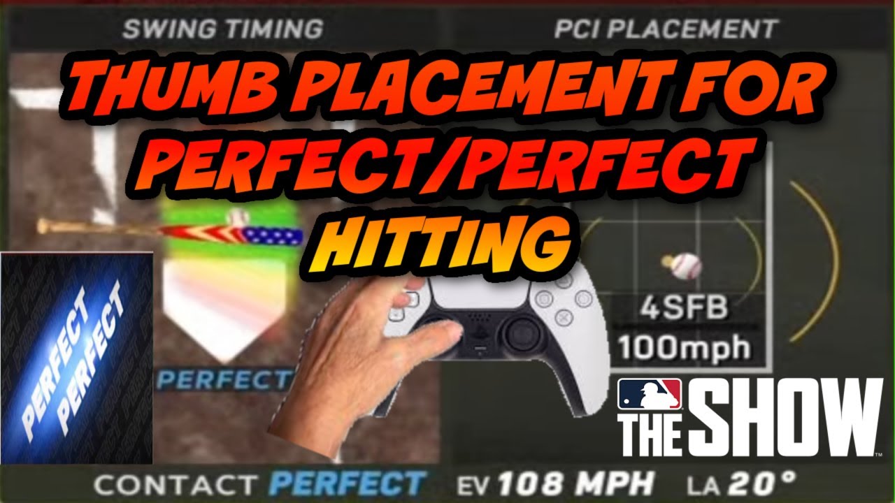 THUMB PLACEMENT FOR PERFECT/PERFECT HITTING IN MLB THE SHOW 24  #MLB24 #MLB25 #MLBTHESHOW