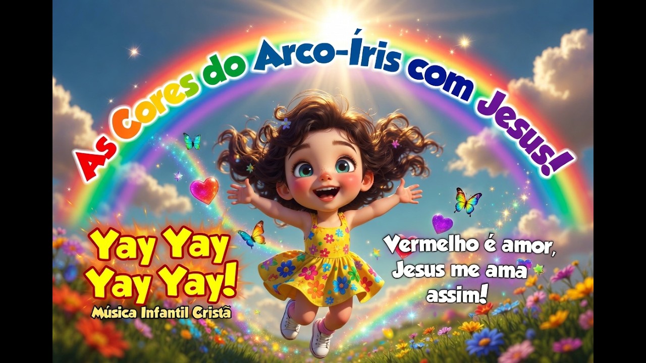 As Cores do Arco-Íris com Jesus! 🌈 Música Infantil Música Infantil das Cores do Arco-Íris