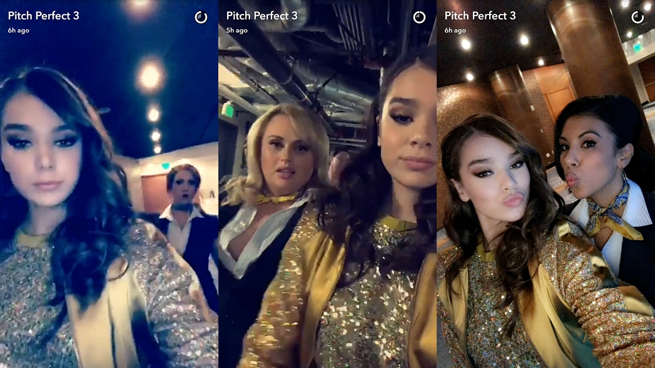 Pitch Perfect 3 ► Snapchat Story ◄ 16 February 2017 [ Hailee Steinfeld,Anna Kendrick&Rebel Wilson]