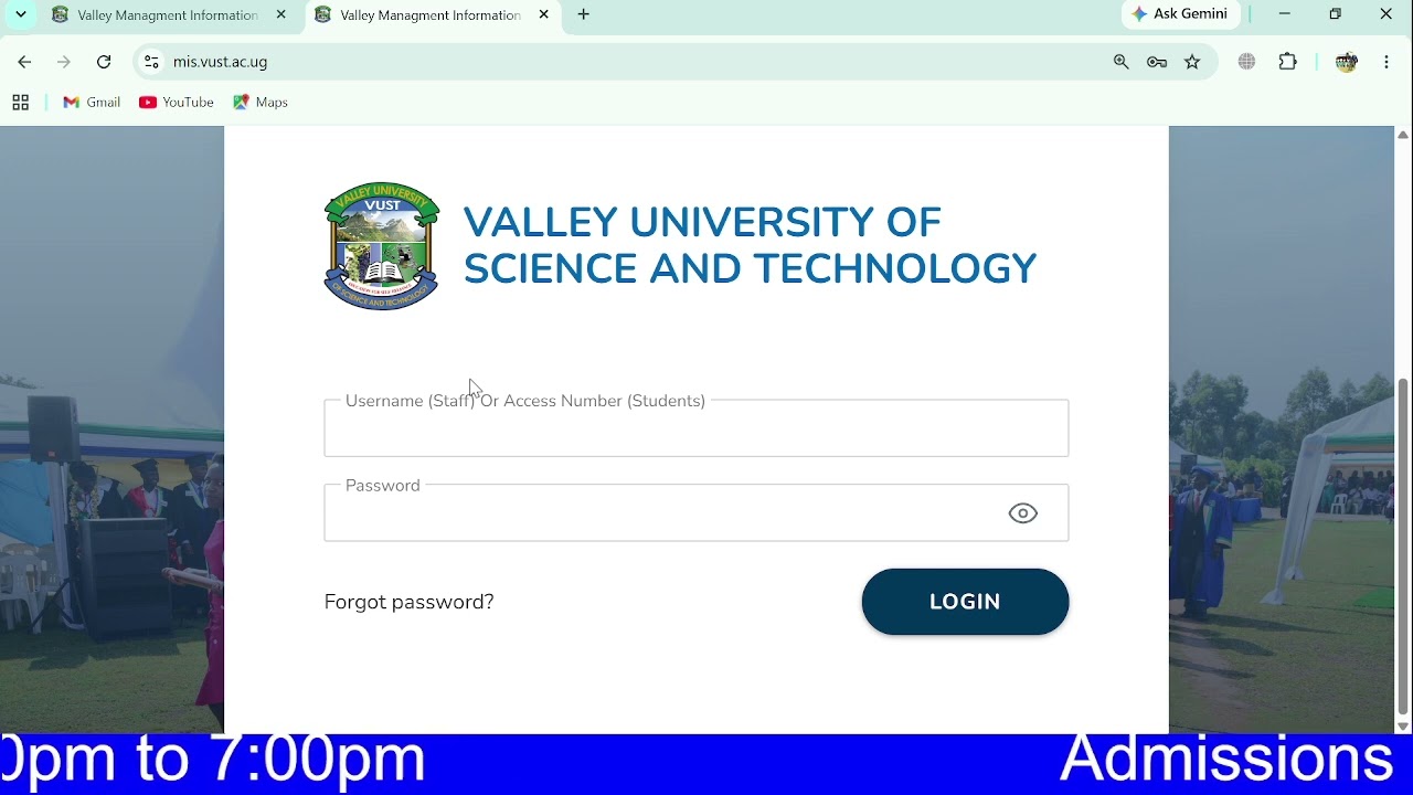 How to access to VUST MIS or Students Academic Portal