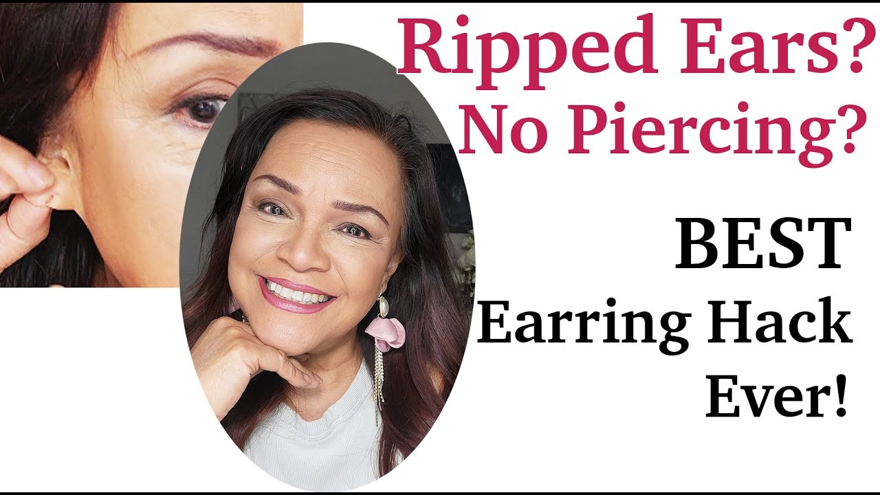 BEST Earring Hack If You Have Ripped Ears or No Piercing