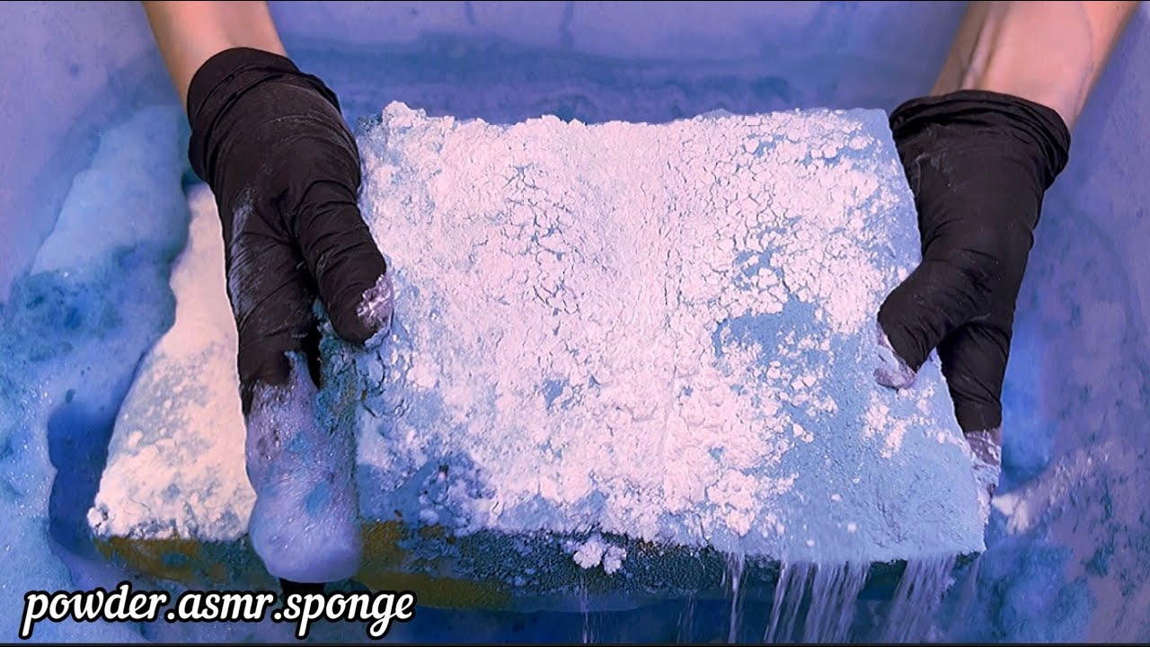 3L floor cleaner and powder 💙🤍Squeezing sponges asmr