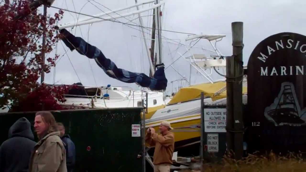 Hurricane Sandy destroys Great Kills Harbor in Staten Island, N.Y.