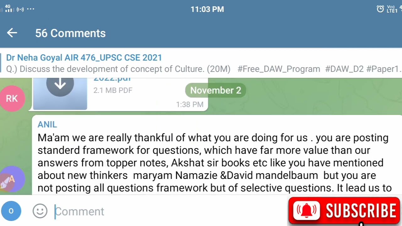 Telegram Channel for Anthropology notes/