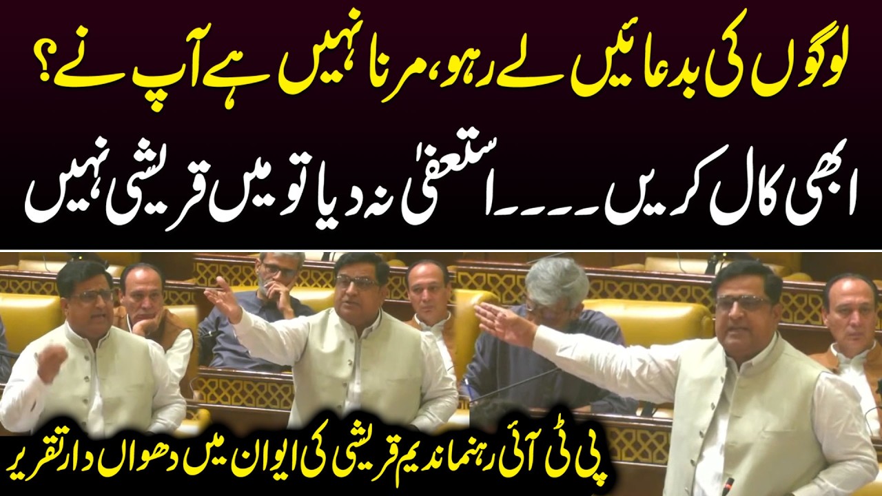 PTI Leader Nadeem Qureshi Emotional Speech in Punjab Assembly | Public News