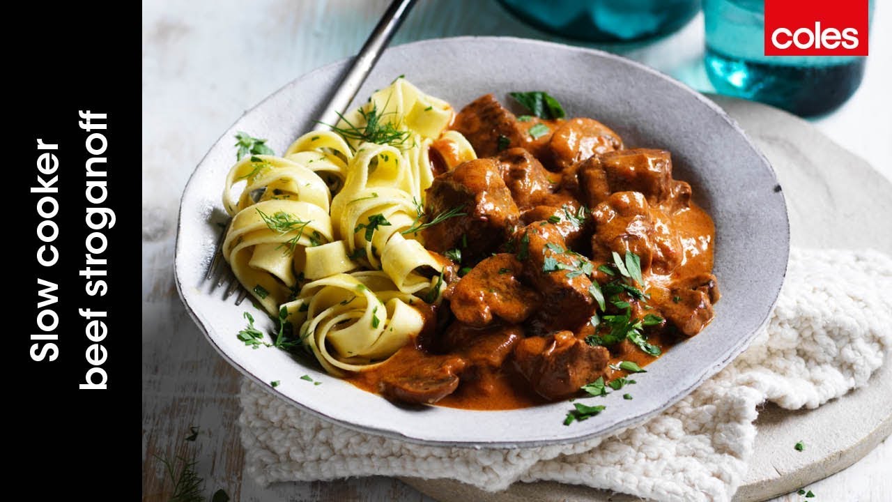 Slow cooker beef stroganoff
